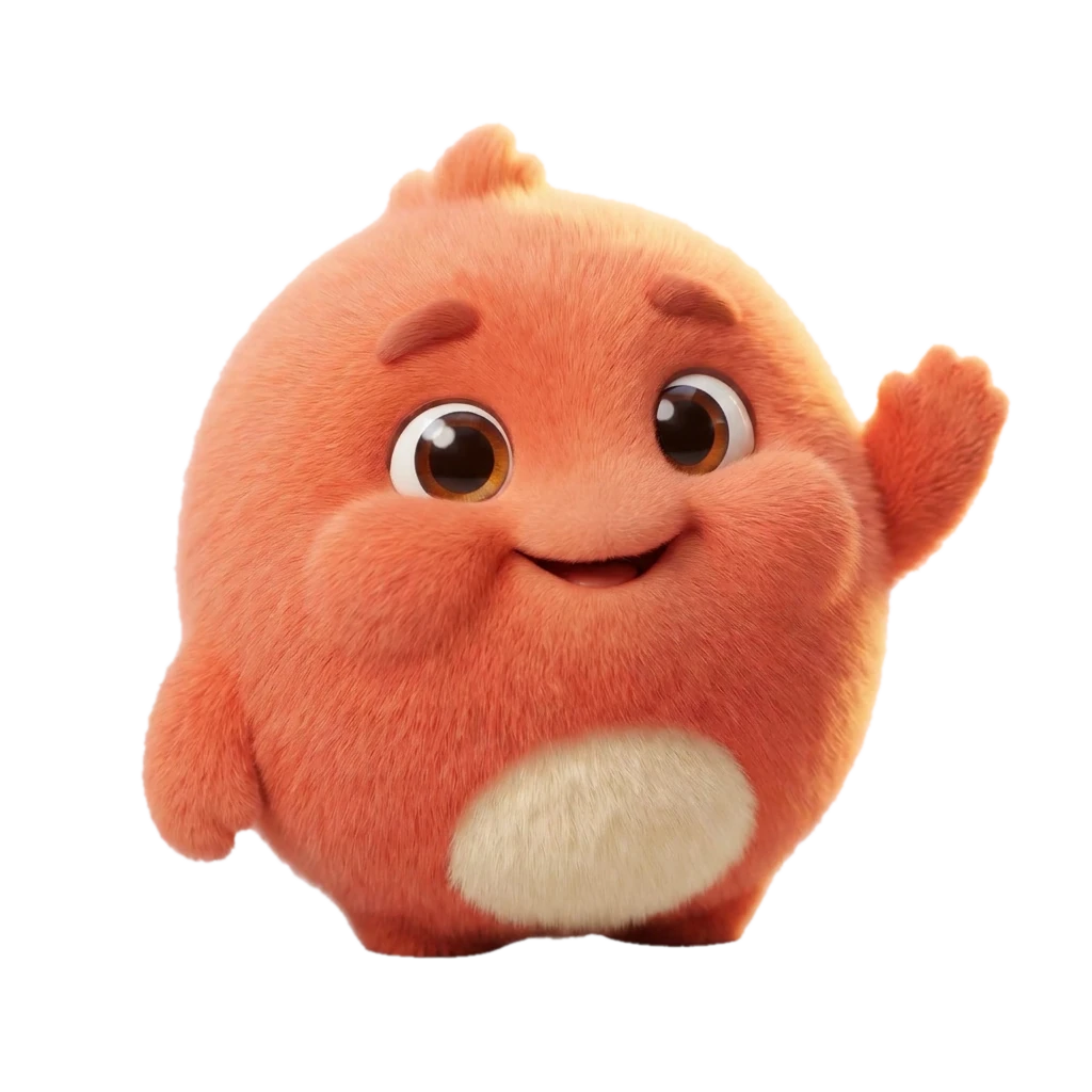 Pikou, une petite boule de poils corail, te fait coucou